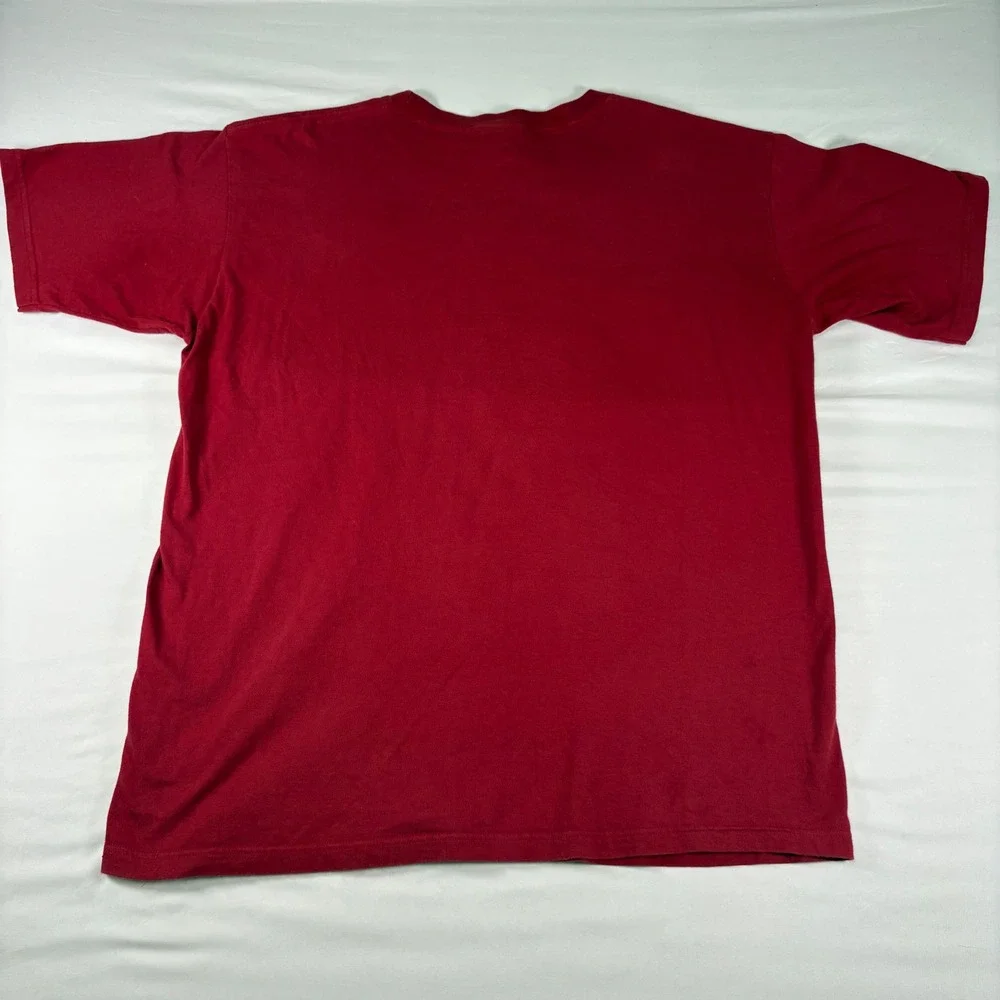 The North Face T Shirt Mens XL Red Graphic Mountain Never Stop‎ Exploring Cotton